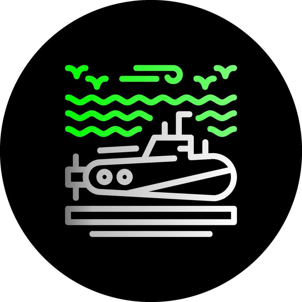 Submarine Dual Gradient Circle Icon vector