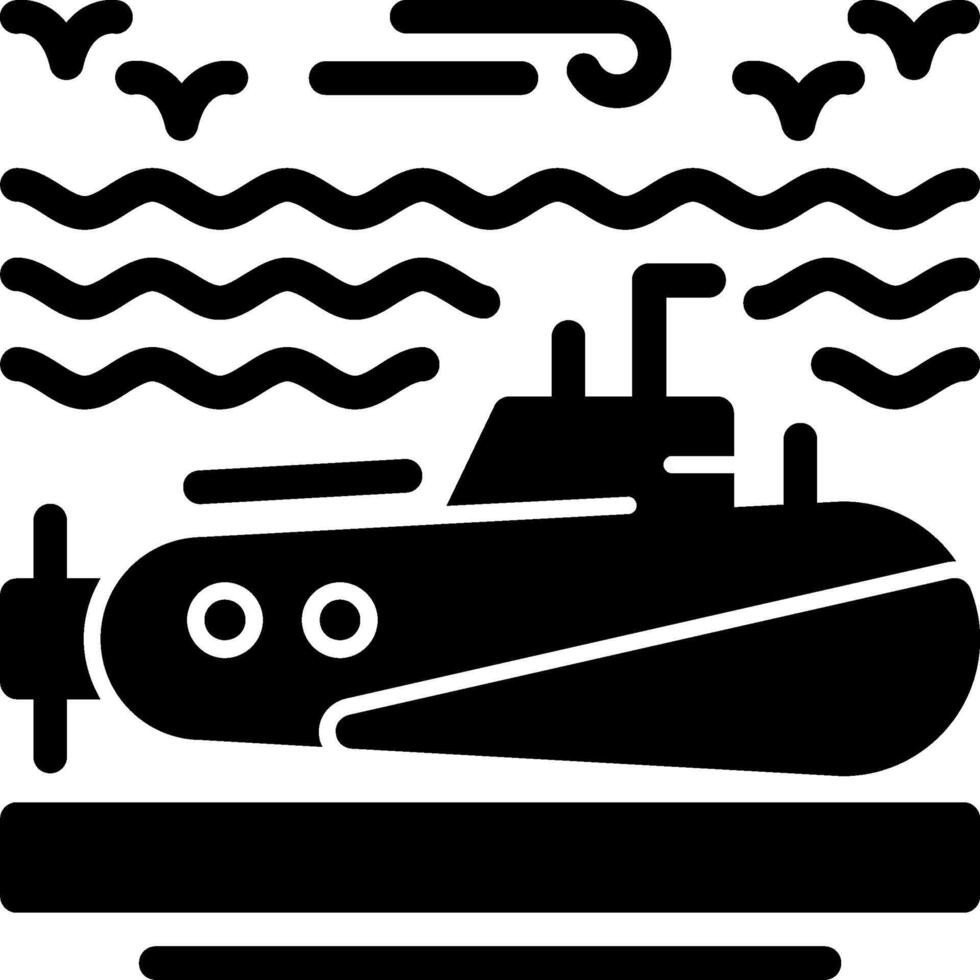 Submarine Glyph Icon vector