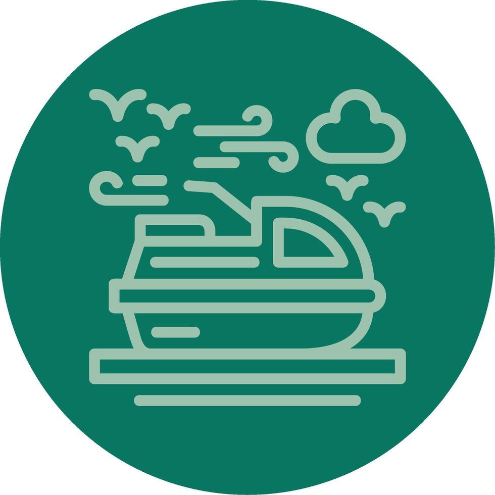 Jet ski Line Multi color Icon vector