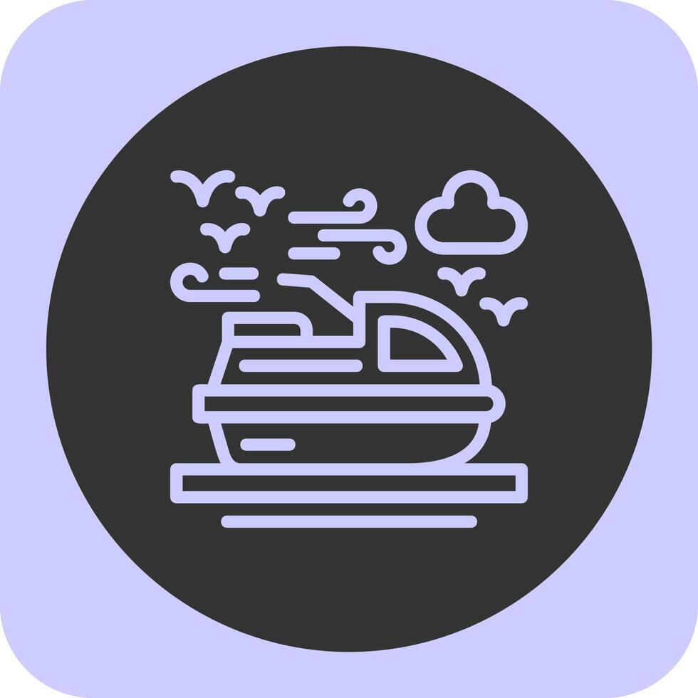 Jet ski Linear Round Icon vector