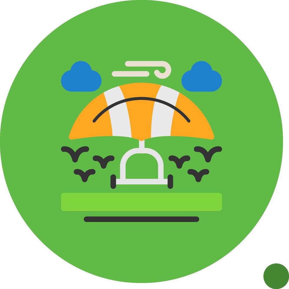 Hang glider Flat Shadow Icon vector
