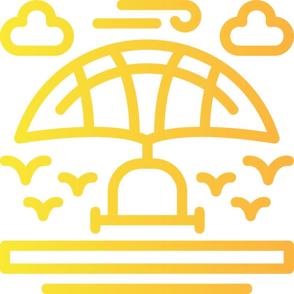 Hang glider Linear Gradient Icon vector