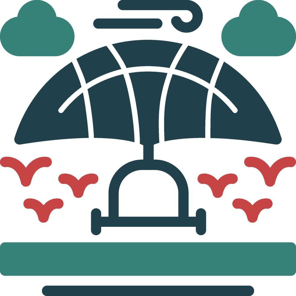Hang glider Glyph Two Color Icon vector