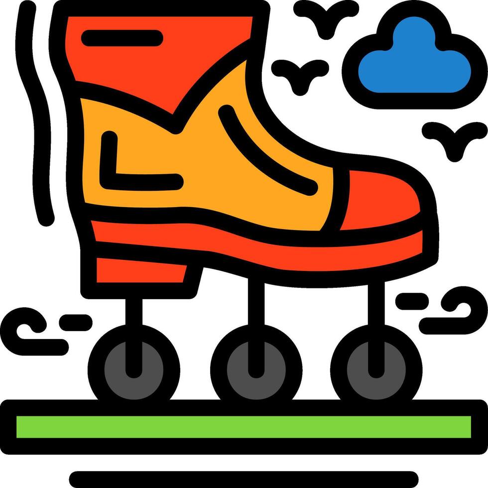 Rollerblades Line Filled Icon vector