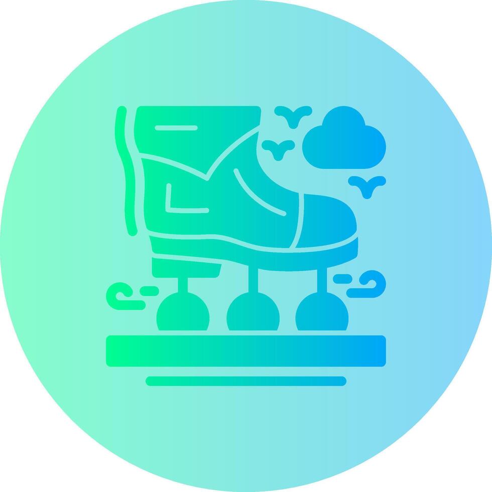 Rollerblades Gradient Circle Icon vector
