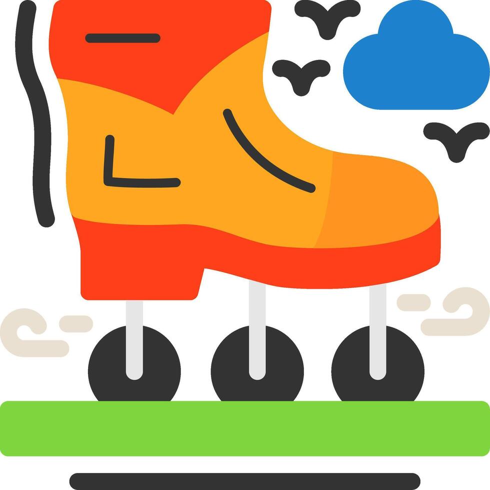 patines plano icono vector