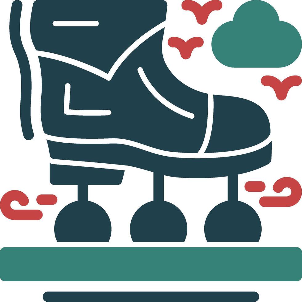 Rollerblades Glyph Two Color Icon vector