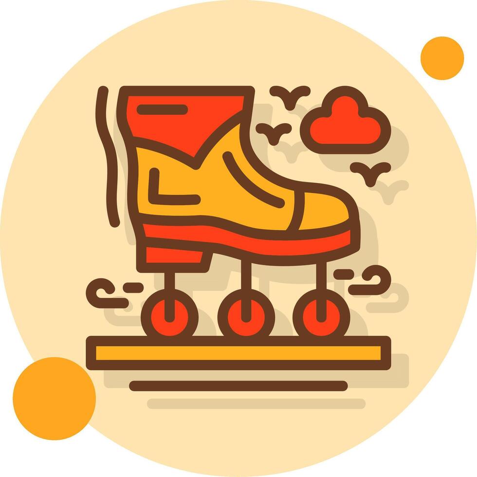 Rollerblades Filled Shadow Circle Icon vector