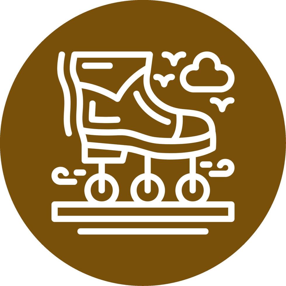 Rollerblades Outline Circle Icon vector