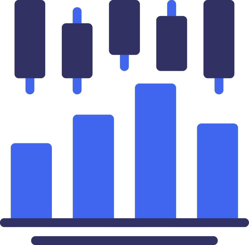 Stock market Solid Two Color Icon vector