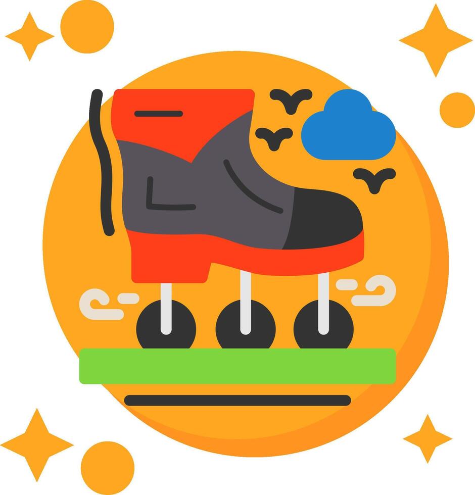 patines cola color icono vector
