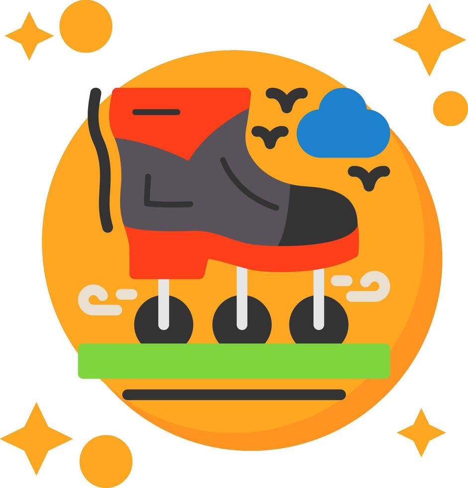 Rollerblades Tailed Color Icon vector