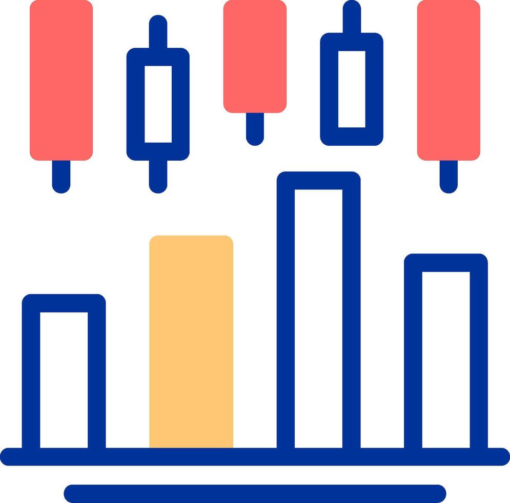 Stock market Color Filled Icon vector