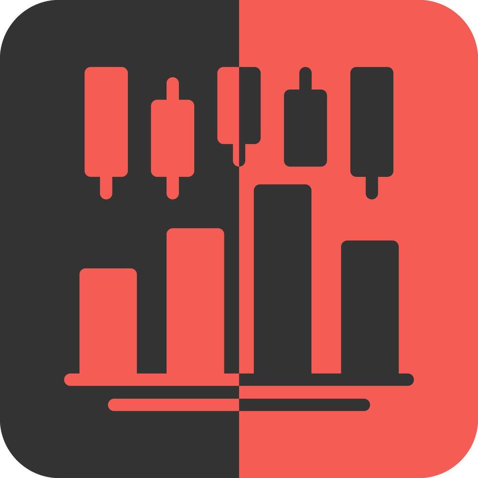 Stock market Red Inverse Icon vector