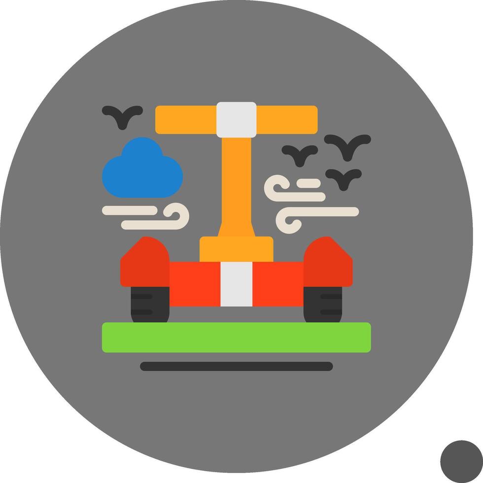 segway plano sombra icono vector