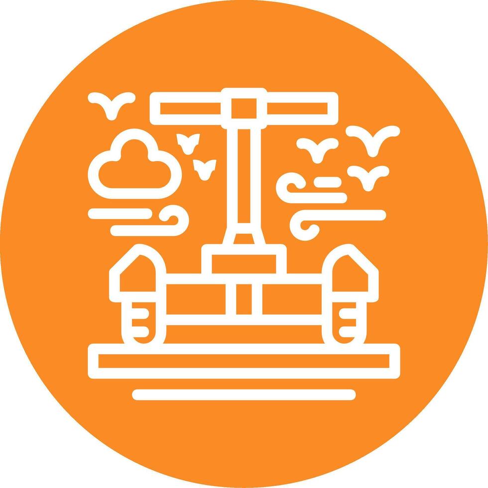 Segway Outline Circle Icon vector