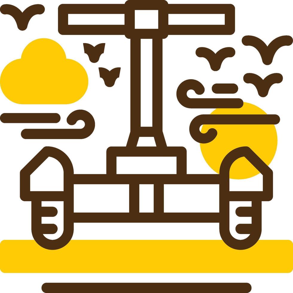 Segway Yellow Lieanr Circle Icon vector