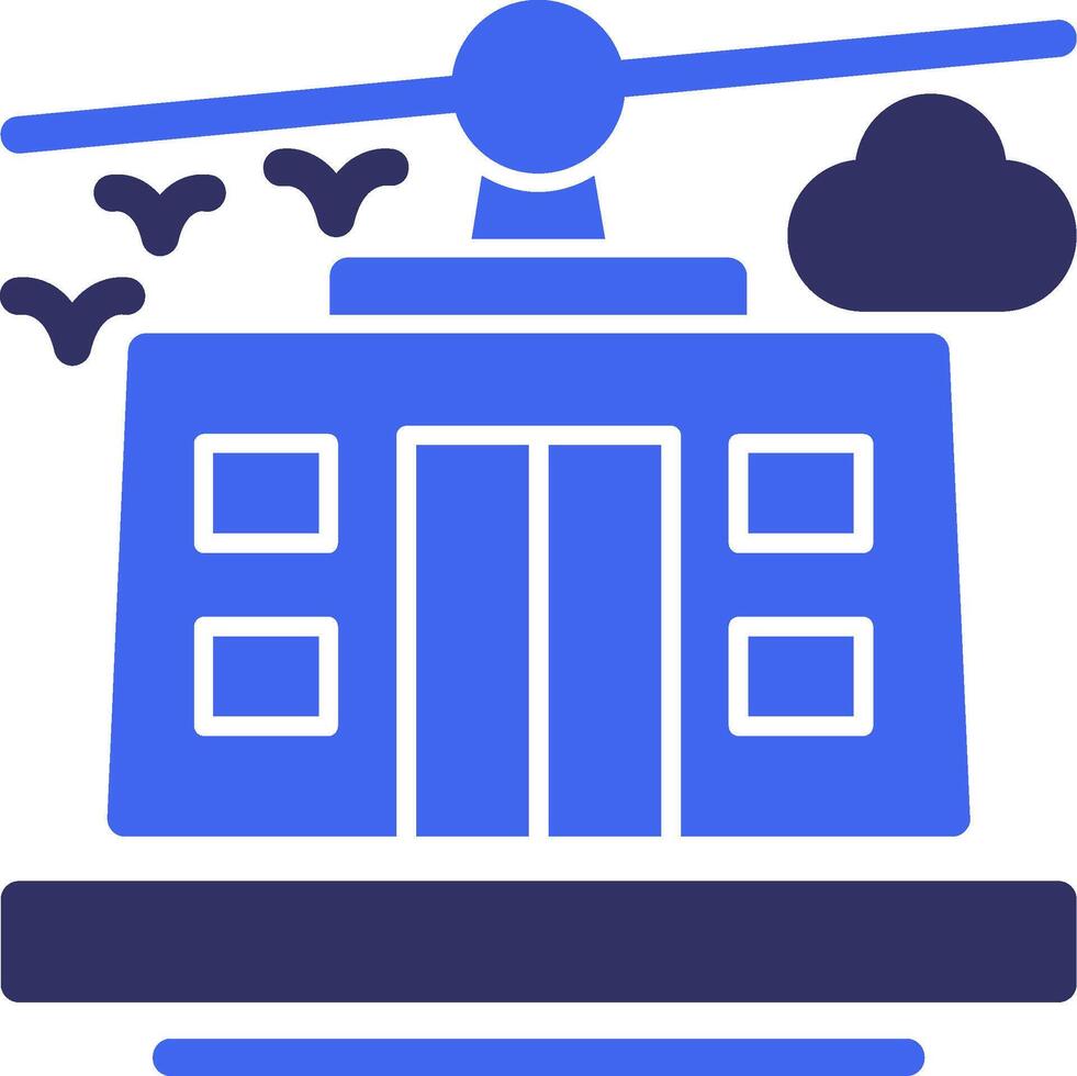 Ski lift Solid Two Color Icon vector