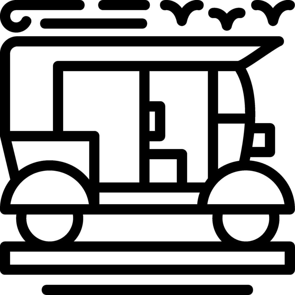 tuk-tuk línea icono vector