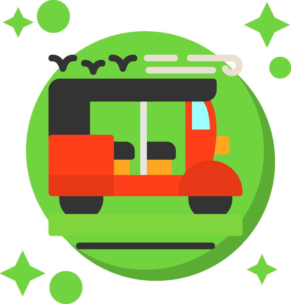 Rickshaw Tailed Color Icon vector