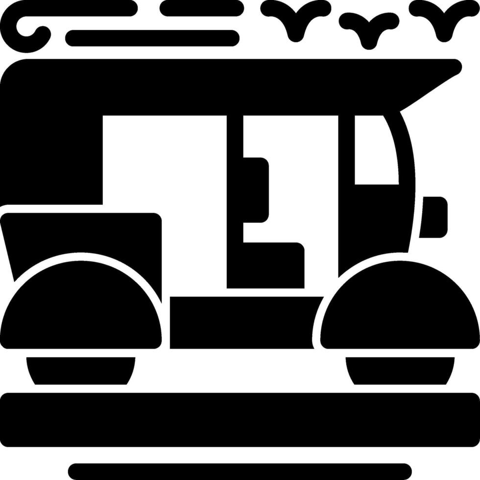 tuk-tuk glifo icono vector