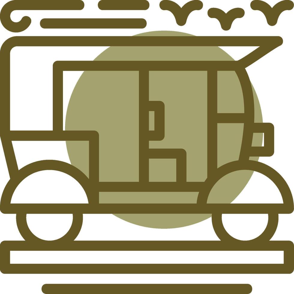 Tuk-tuk Linear Circle Icon vector