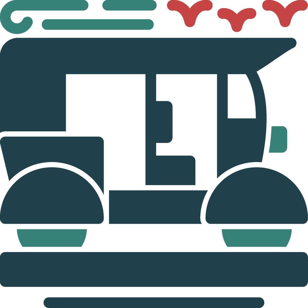 tuk-tuk glifo dos color icono vector