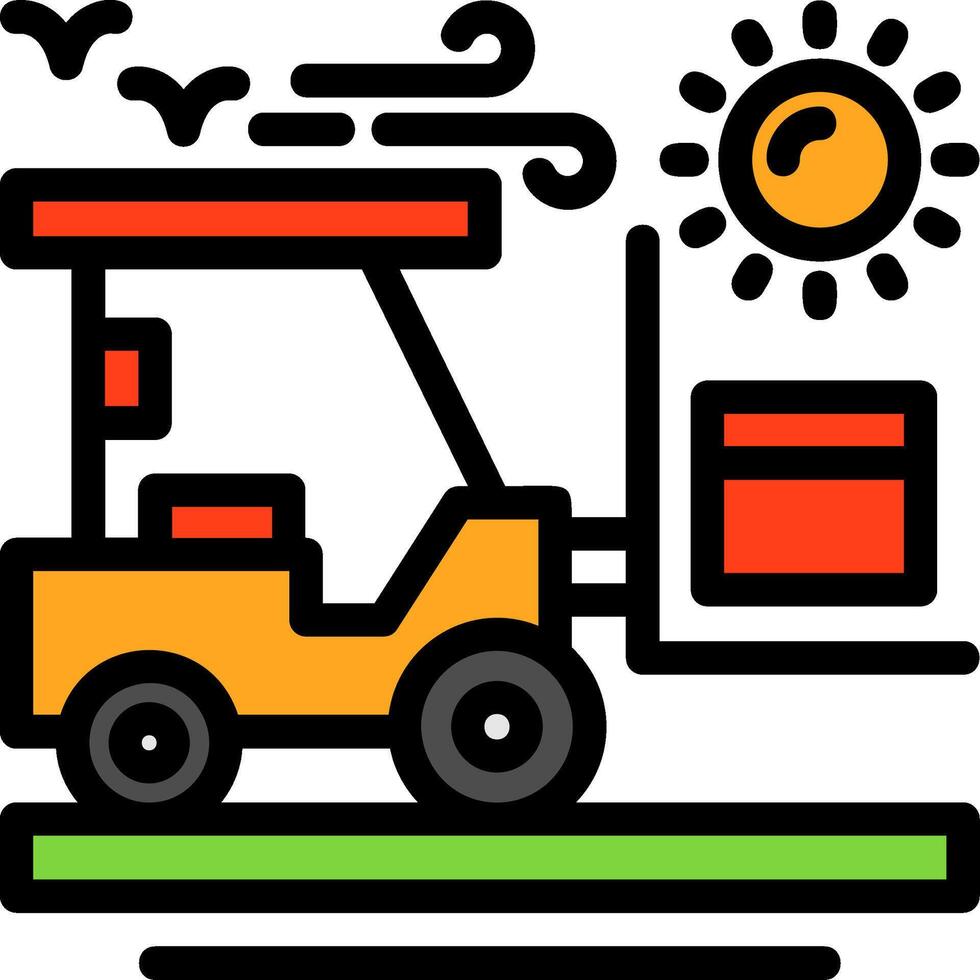 Forklift Line Filled Icon vector