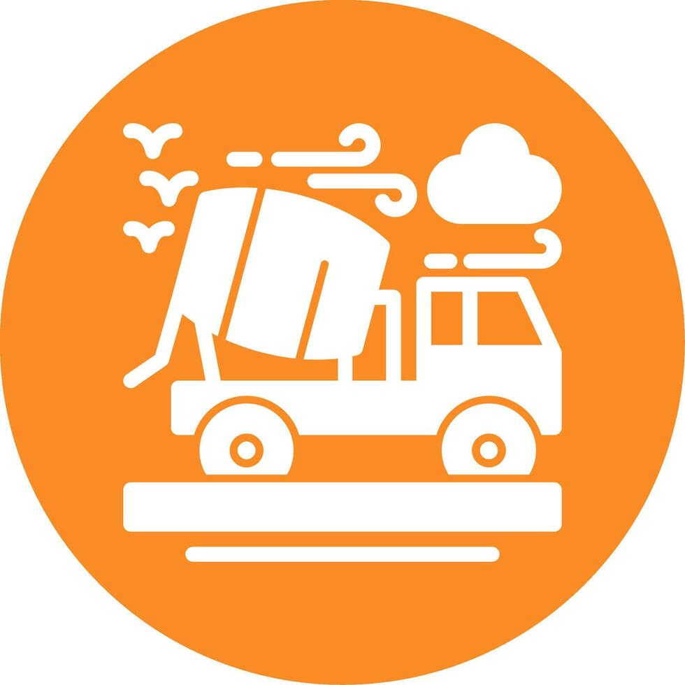 Cement truck Glyph Circle Icon vector