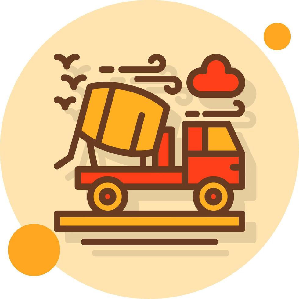 Cement truck Filled Shadow Circle Icon vector