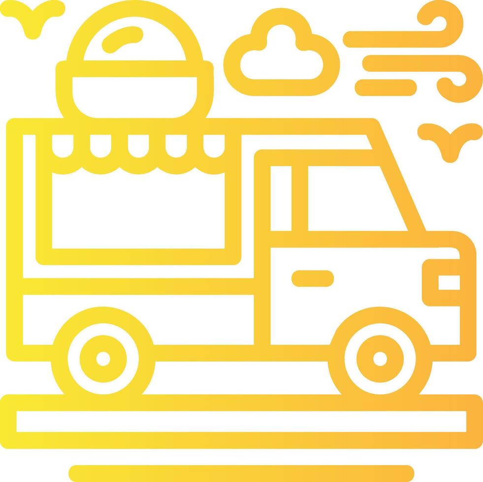 Ice cream truck Linear Gradient Icon vector