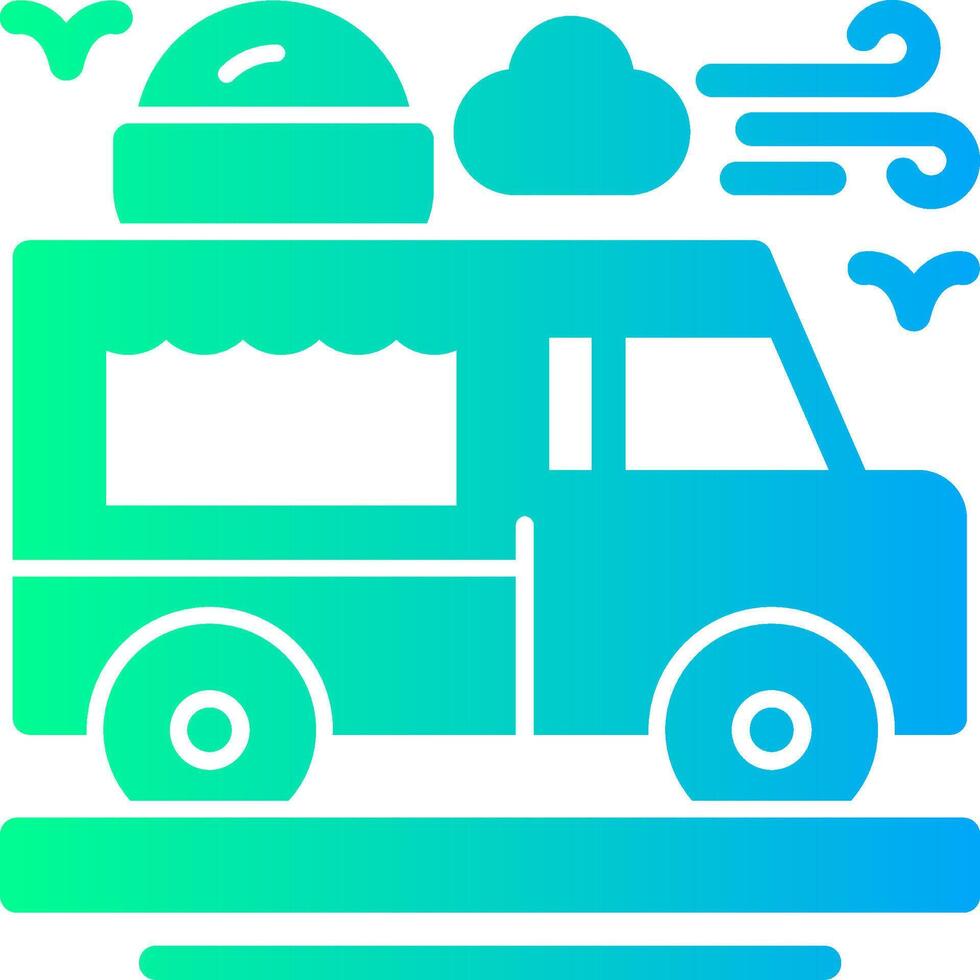 Ice cream truck Solid Multi Gradient Icon vector