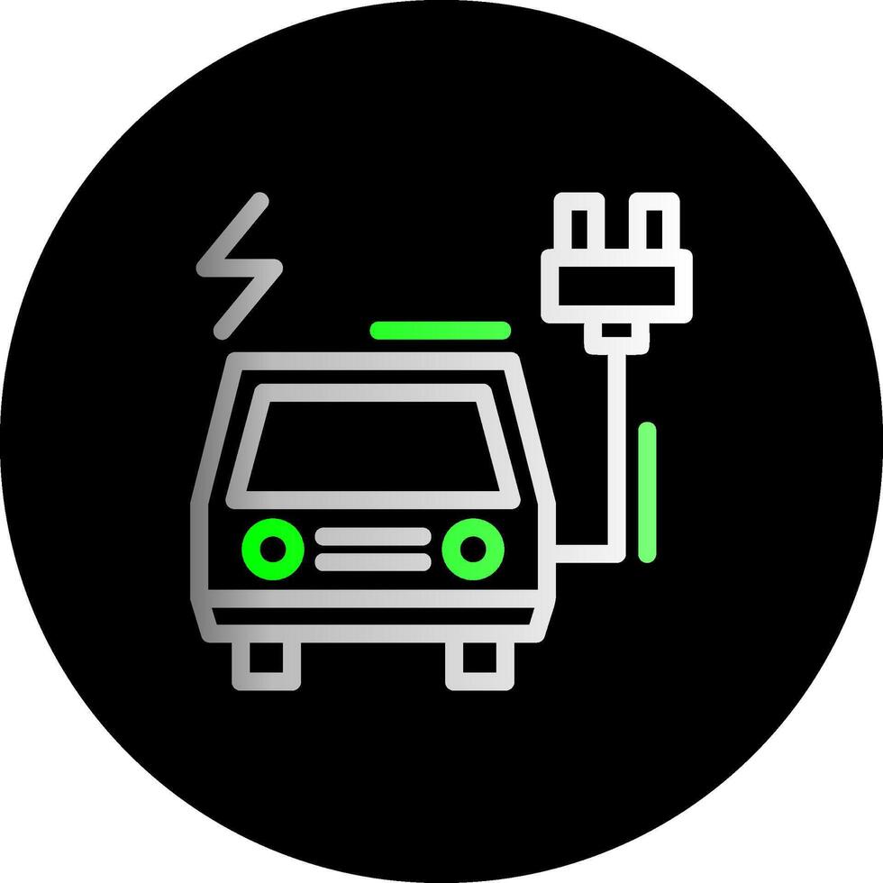 eléctrico vehículo cargando estación doble degradado circulo icono vector