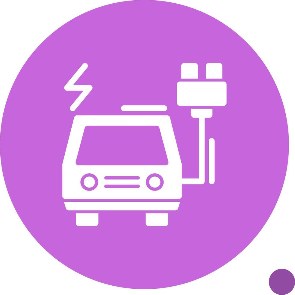 Electric vehicle charging station Glyph Shadow Icon vector