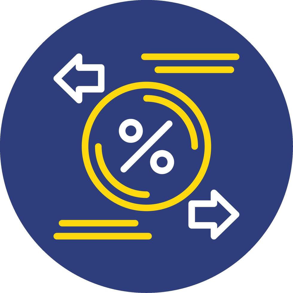 Exchange rate Dual Line Circle Icon vector