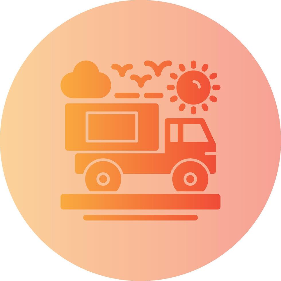 Delivery truck Gradient Circle Icon vector