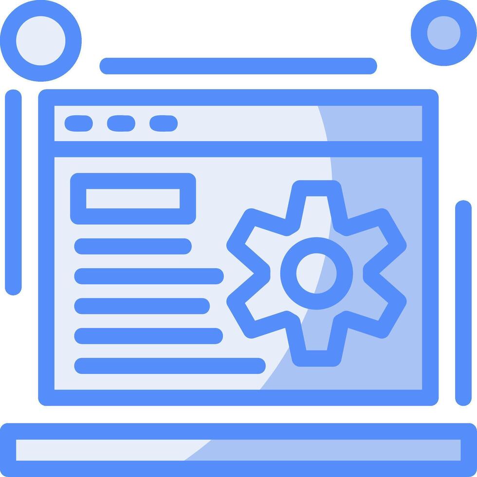 SEO Line Filled Blue Icon vector