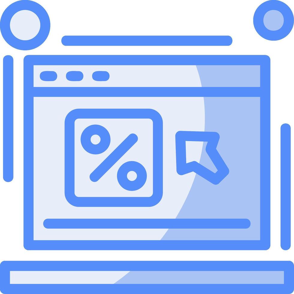 Click through rate Line Filled Blue Icon vector