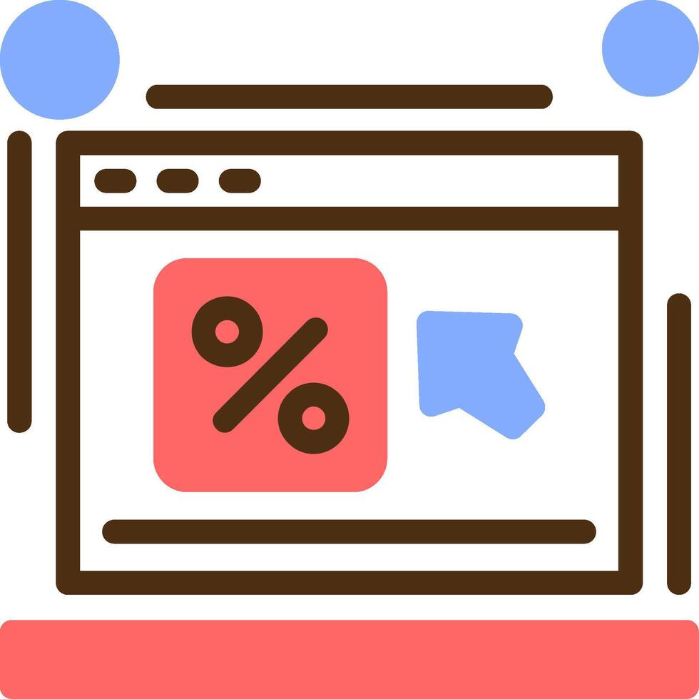 Click through rate Color Filled Icon vector