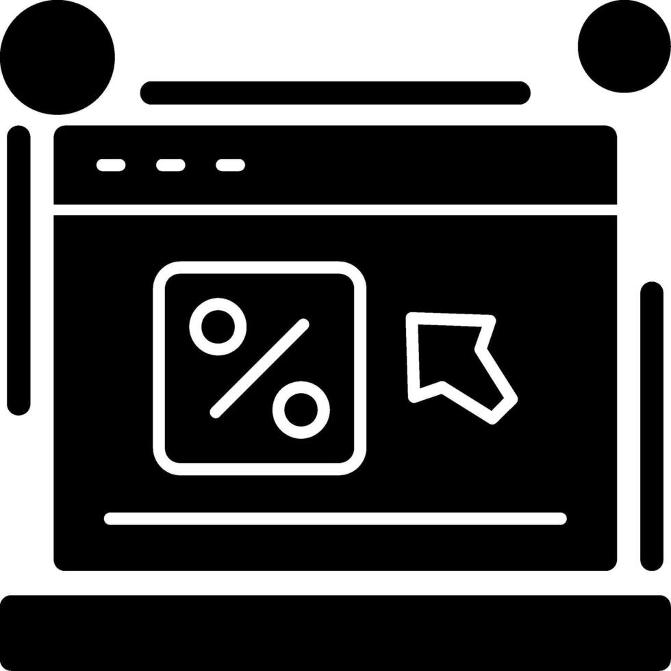 Click through rate Glyph Icon vector