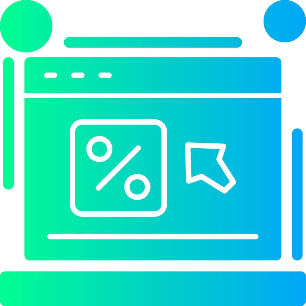 Click through rate Solid Multi Gradient Icon vector