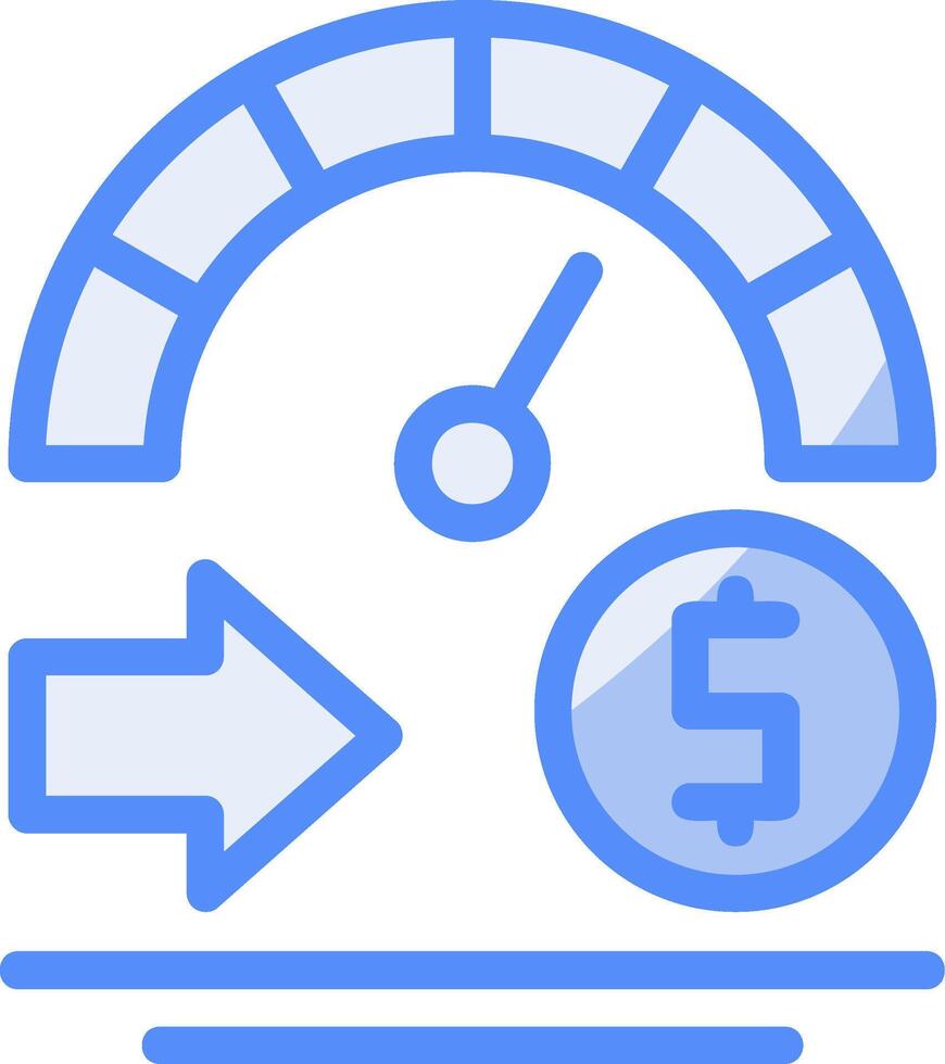 Credit score Line Filled Blue Icon vector