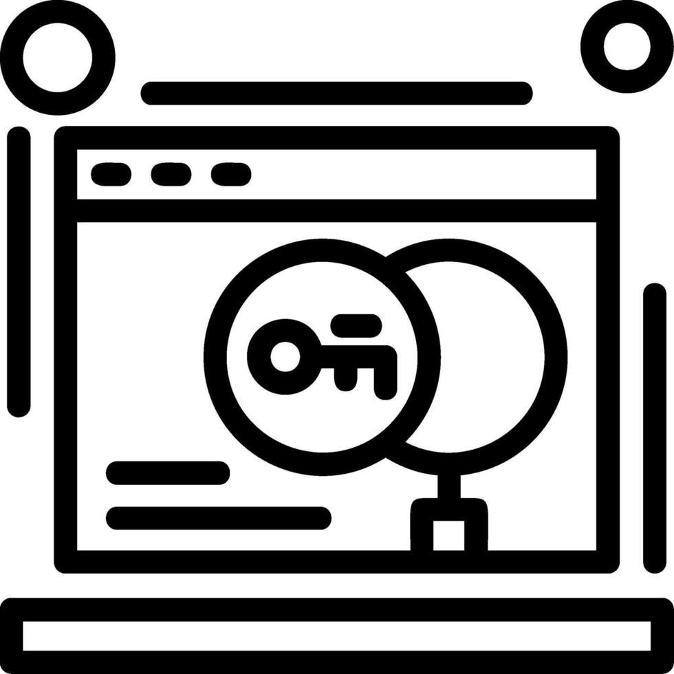 Keyword research Line Icon vector