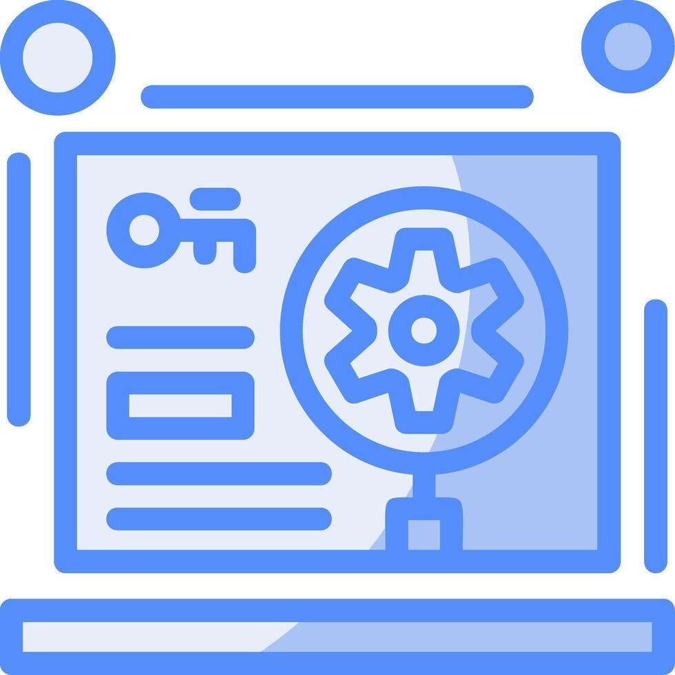 Keyword optimization Line Filled Blue Icon vector