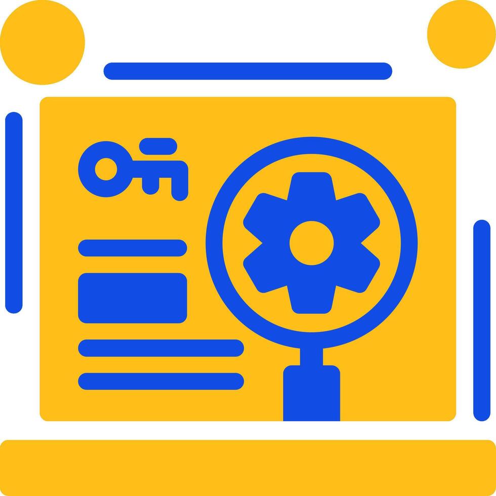 Keyword optimization Flat Two Color Icon vector