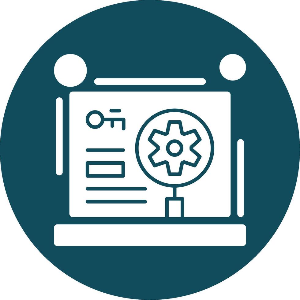 Keyword optimization Glyph Circle Icon vector