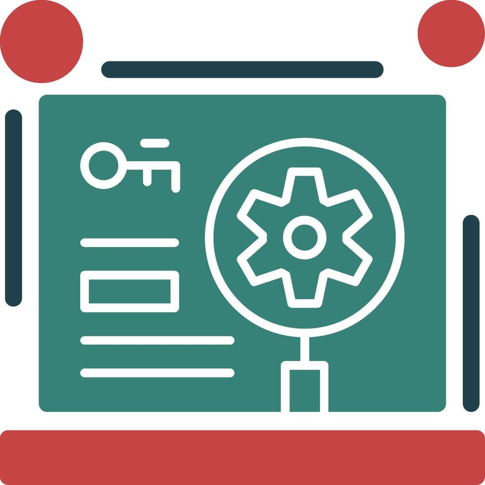 Keyword optimization Glyph Two Color Icon vector