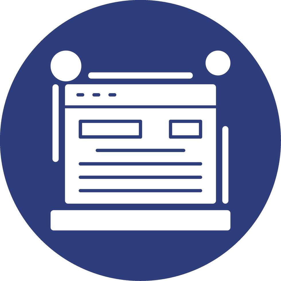 Blog Glyph Circle Icon vector