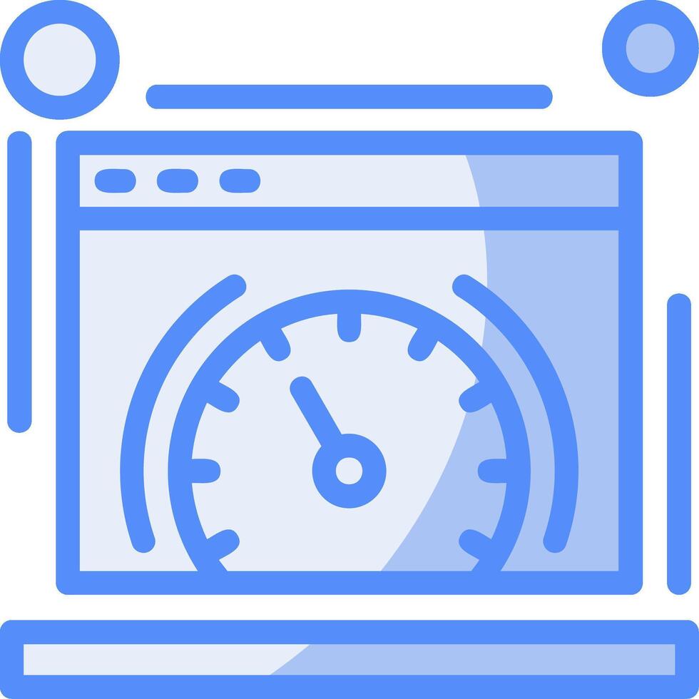 Page speed Line Filled Blue Icon vector