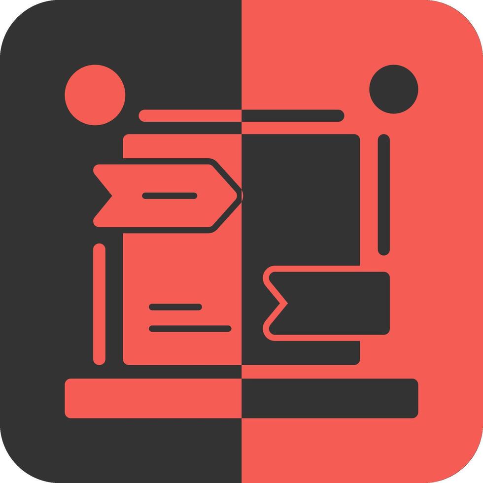 Canonical URL Red Inverse Icon vector